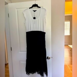 Elegant Navy and White Dress